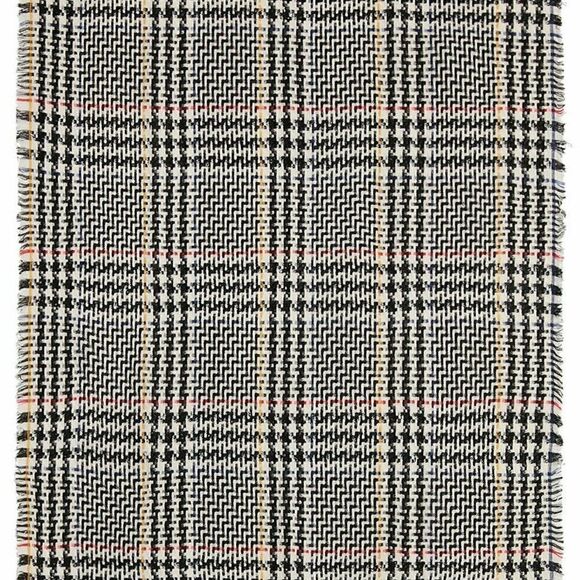 Steve Madden White Black Check Mate Day Sequin Oversized Blanket Wrap OS NWT - Picture 2 of 8